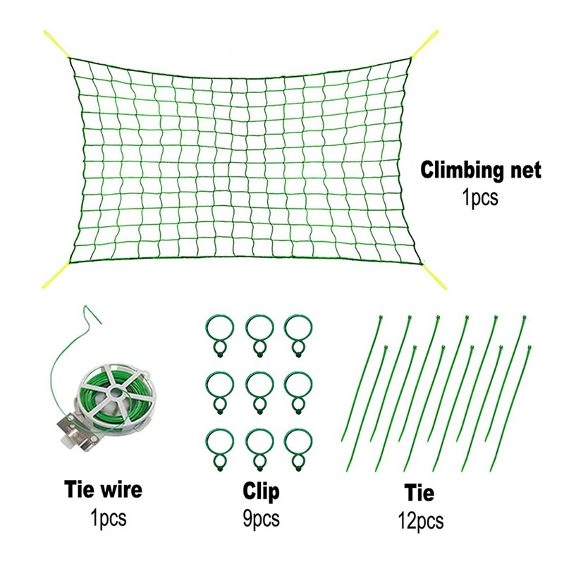 Practical Plant Trellis Netting Garden Plant Netting Mesh Vine Net Climbing Trellis with Plant Twist Ties for Plants Trees Fruit