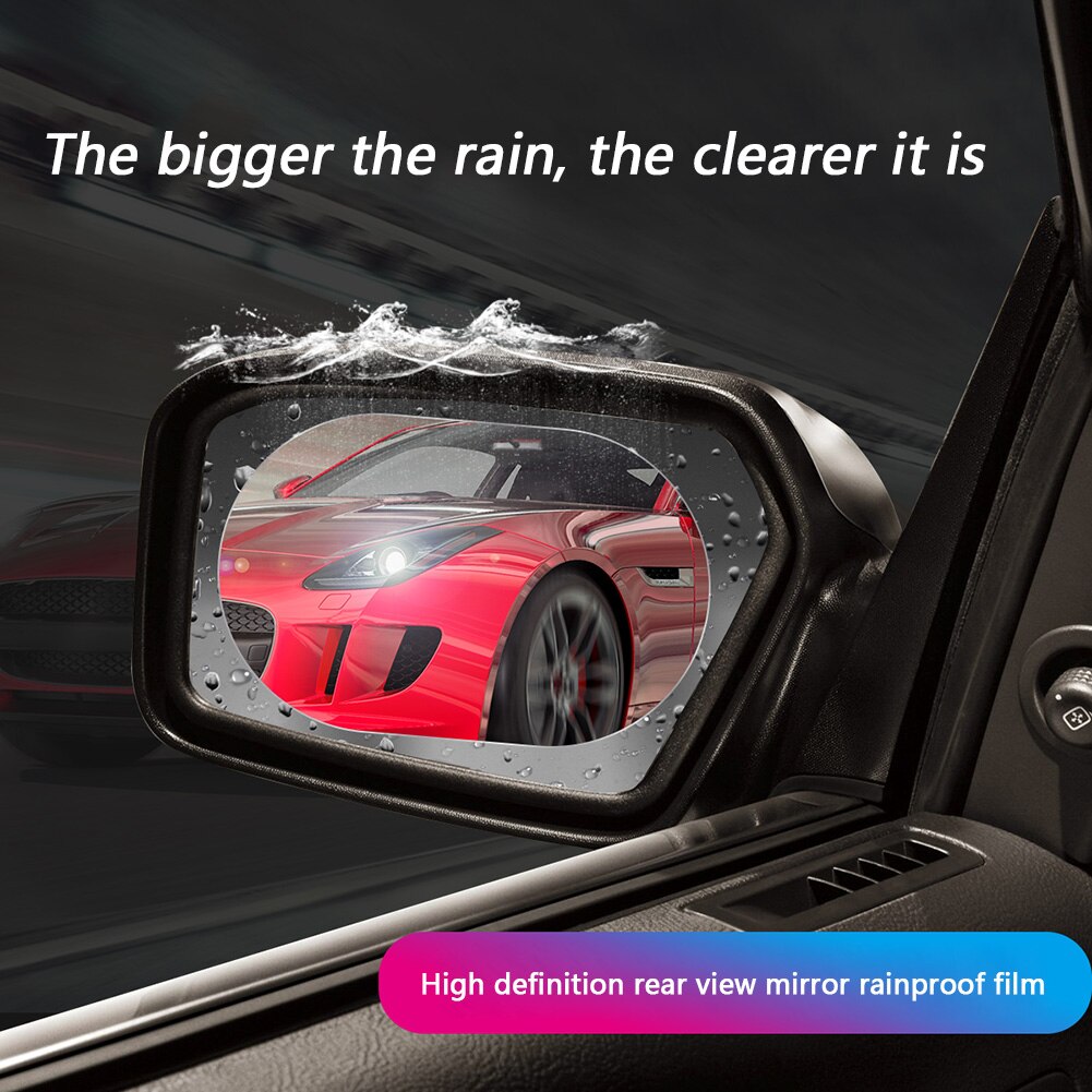 Film de protection universel Anti-buée pour rétroviseur de voiture, 2 pièces, Anti-éblouissement, étanche à la pluie, transparent et étanche
