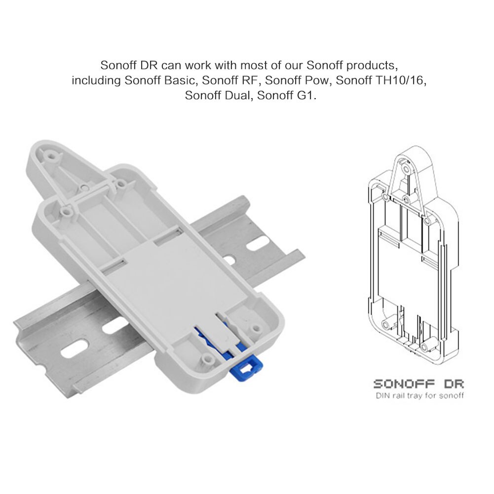 Sonoff Schiene Tablett Einstellbar Montiert Schiene fallen Halfter Lögesungen für Sonoff Montiert Auf Der Führungsbahn Bausatz für Schalttafel