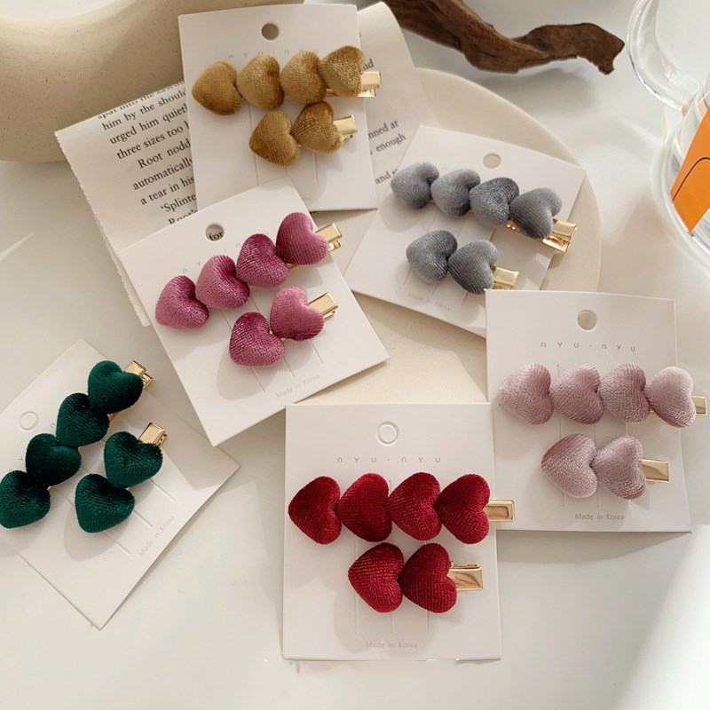 samt Liebe Haarspange eins süße Pony Clip Haarnadel weibliche Herbst und Winter Seite Clip für Mädchen Frauen Haar Zubehör
