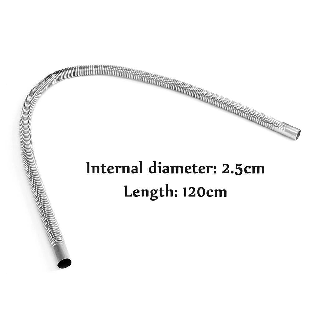 Automotive Steel Exhaust Pipe Corrugated Round Pipe 120CM Long Car Heater Parking Muffler