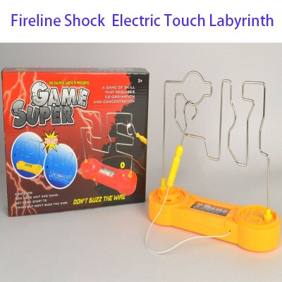 Intelligent legetøj brandtråd chok elektrisk berøring labyrint træning til børns koncentration undervisning elektrisk labyrint spil: Gul