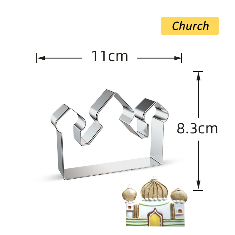 1PC Eid Mubarak foremka do ciasteczek księżyc gwiazda kościół wielbłąd foremki do ciastek DIY narzędzia do pieczenia ciasta Ramadan Kareem strona główna dekoracje: Style9