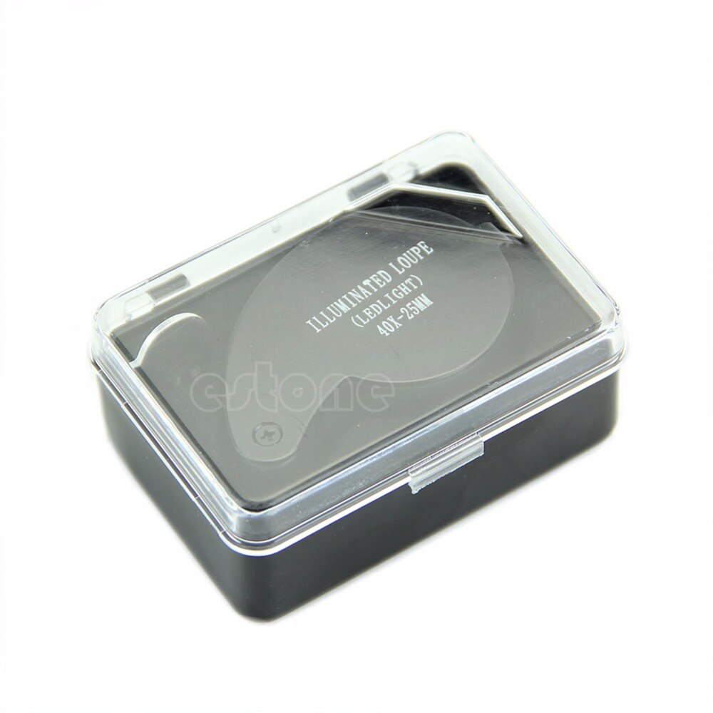 40x 25mm Glass Magnifying Magnifier Jeweler Eye Jewelry Loupe Loop Led Light