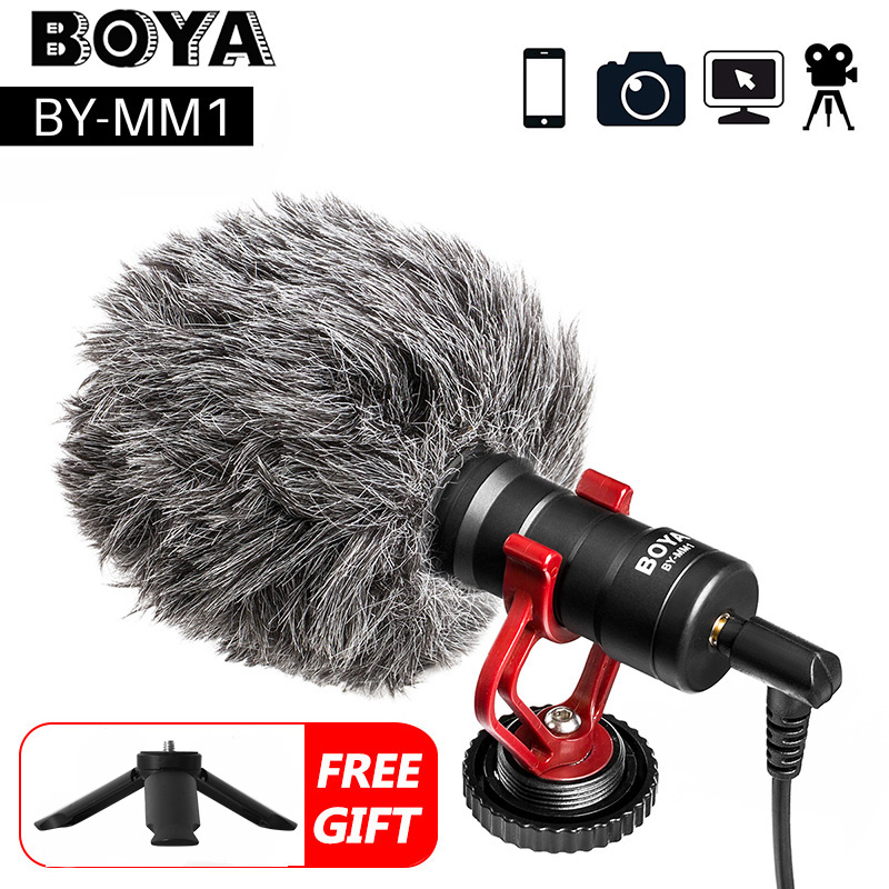 Boya BY-M1 BY-M1DM BY-MM1 Lavalier Microfoon Camera Video Recorder 3.5 Mm Clip Op Draadloze Microfoon Voor Iphone Smartphone Dslr Camera: BY-MM1 with Gift