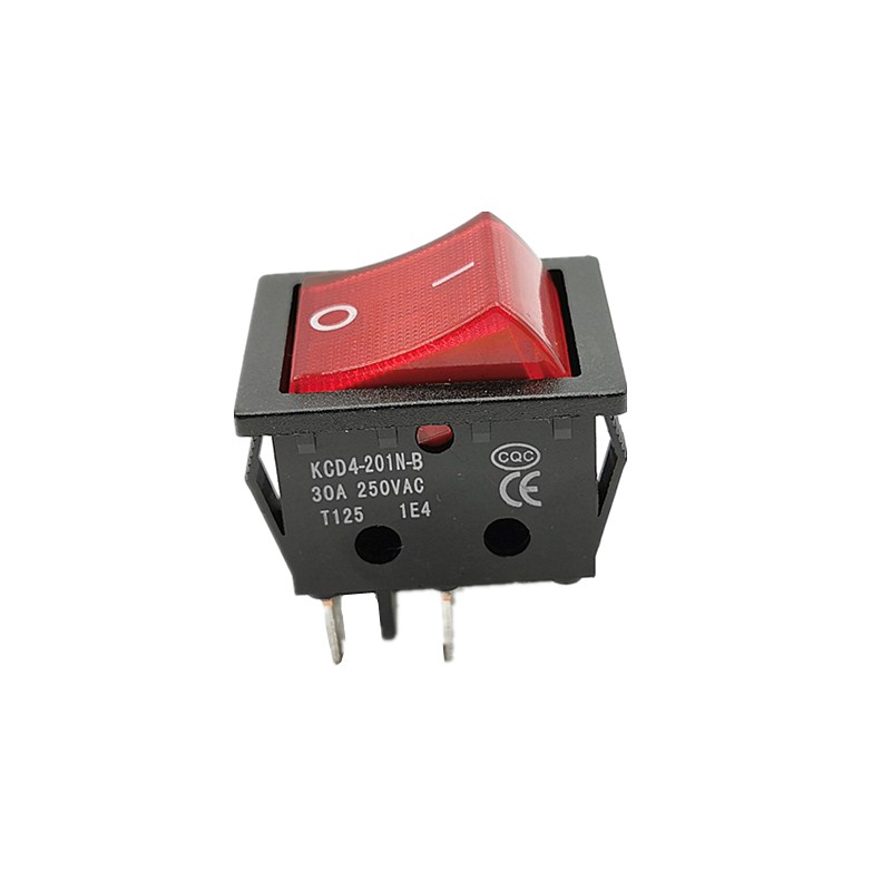 Kcd 4-201n- b elektrisk sveisemaskin strømbryter med rødt lys 30a 250 vac elektrisk stekeovnsvarmebryter 4/6 pinner 2 posisjoner: Rød