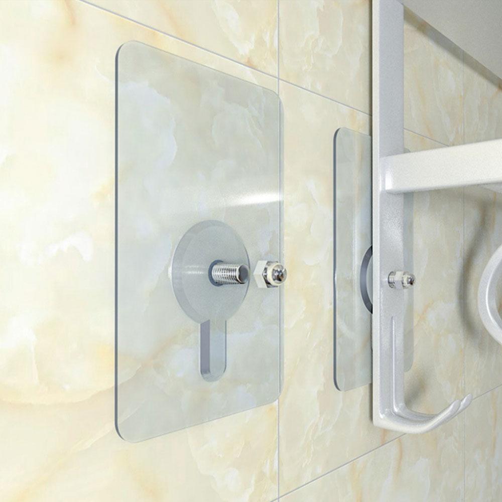2pcs PVC adhesive nails wall poster Non-trace stick Wall Hook durable transparent strong adhesive screw Wall Nail hooks bathroom
