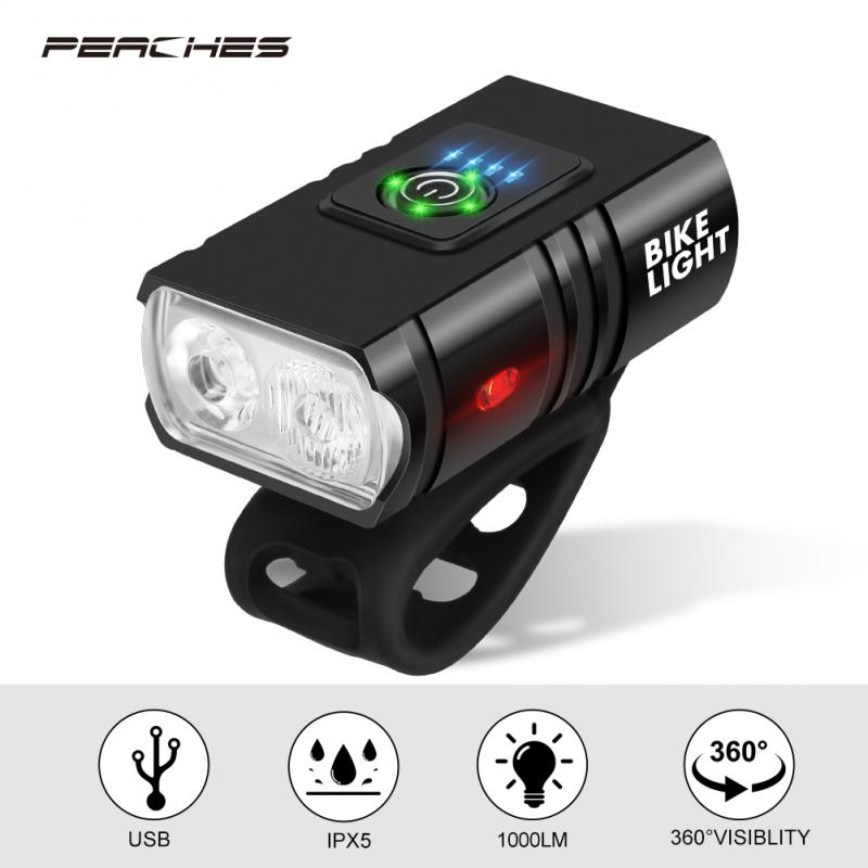 EBUYFIRE Oplaadbare fietslamp, USB, 2000 lumen, led-verlichting voor