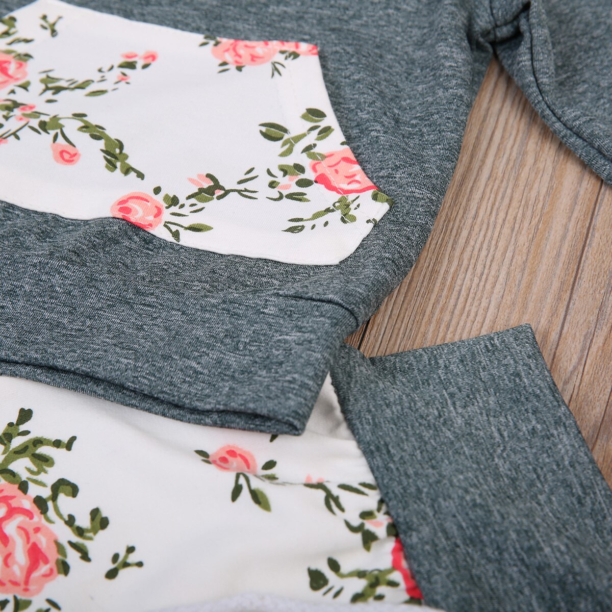 Arrivels Newborn Baby Boy Girl Floral Clothes Long Sleeve Hooded Tops+Floral Long Pants Leggings Outfits Set