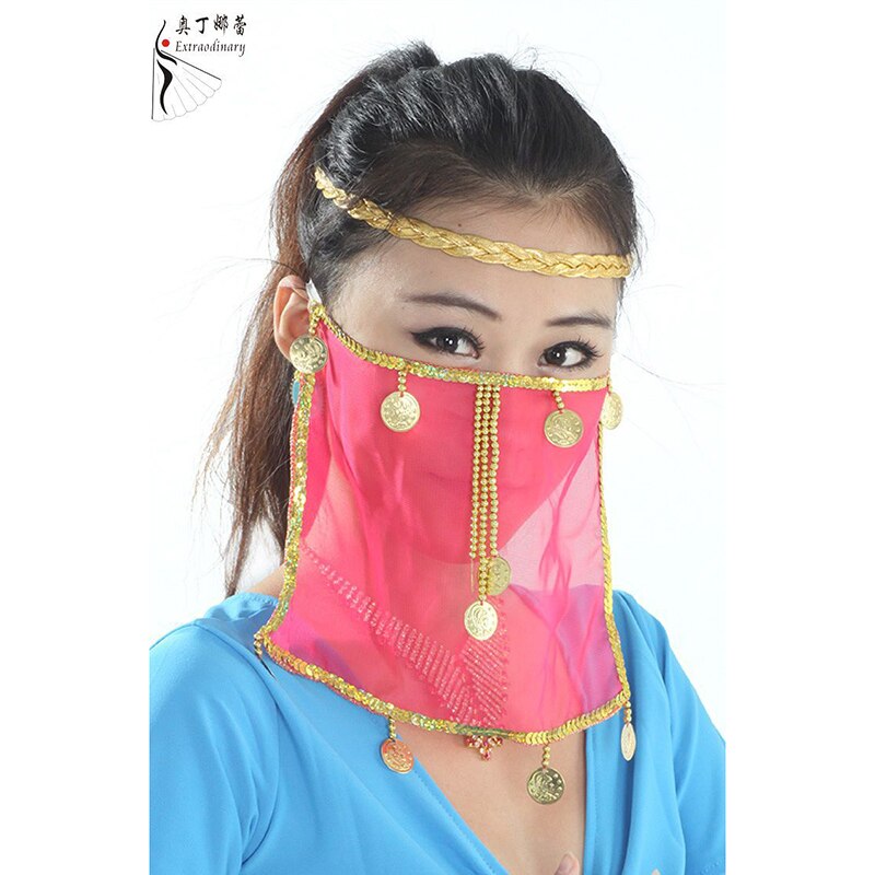 Dancewear Performance Belly Outfit Sequin Accessory for Ladies Belly Dance Veil #B08