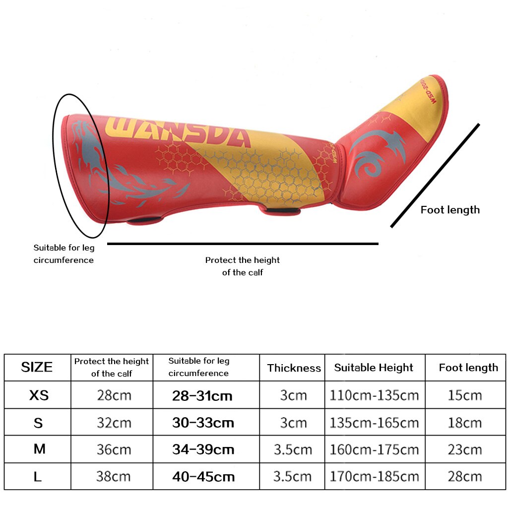 DYJY 1 Pair MMA Boxing Shin Guards Ankle Support Men Women Kickboxing Equipment Karate Protectors Sanda Muay Thai Legging