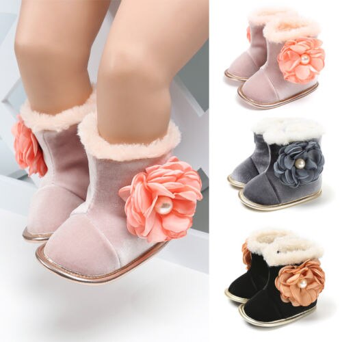 Chaussures de neige antidérapantes pour enfants | Chaussures chaudes et à la , bottines de bébé pour filles et garçons, chaussures plates pour berceau, pour l'hiver