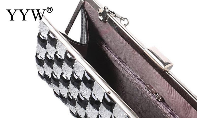 Lucky portátil moda embraiagens com strass xadrez bloqueio fecho sacos festa de noite sacos de casamento bolsas mini bolsa