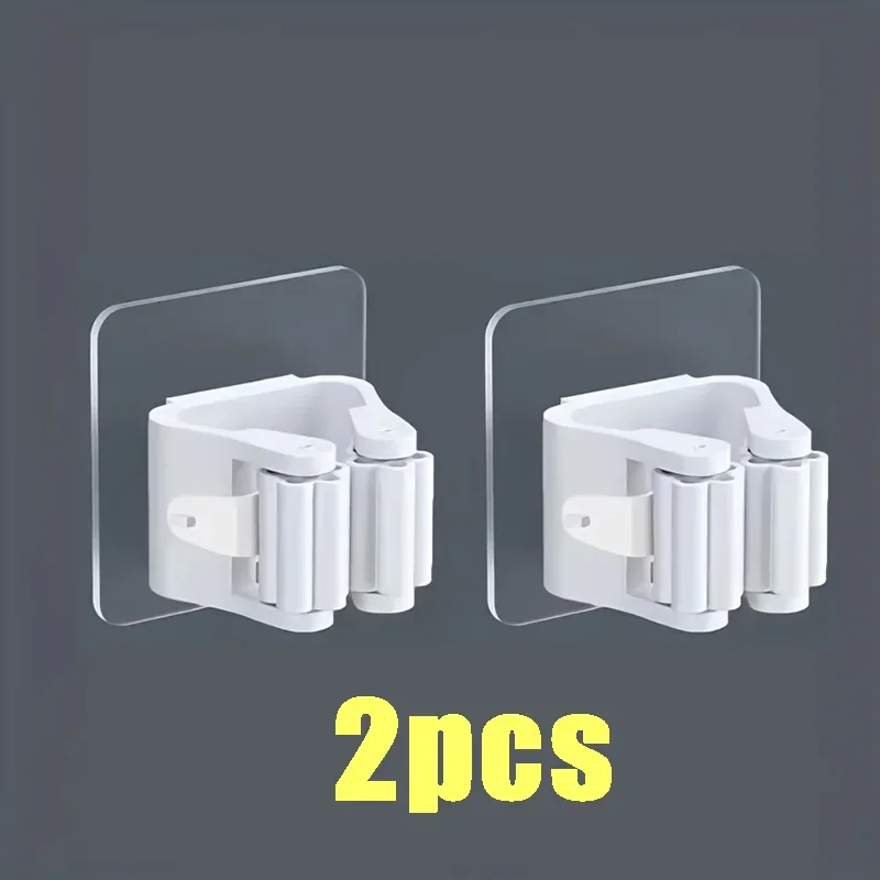 4 stk. veggmontert moppholder veggmontert vanntett moppstativ kosthenger kroker husholdningsverktøy: Grønn