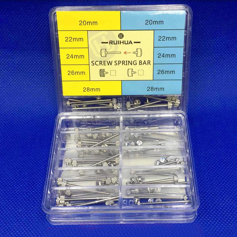 10 Sizes Watch Band Screw Spring Bar Strap Link Pins Repair Tools Watch Parts Lug Screw Steel Spring Bars Watch Accessories