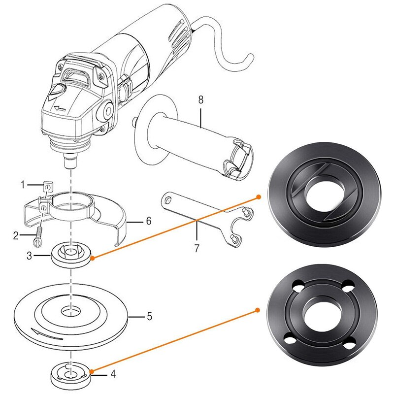 5 Pack Angle Grinder Flange Nut 5/8 for Dewalt Ryobi Makita 224399-1 193465-4 224568-4 9005BZ 9015B Replacement