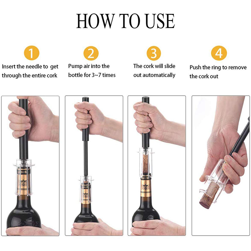 Wijn Luchtdruk Pomp Opener, Naald Wijn Fles Kurk Remover Tool, Wijn Opner One Size Fits All, perfecte Wijn Cadeau