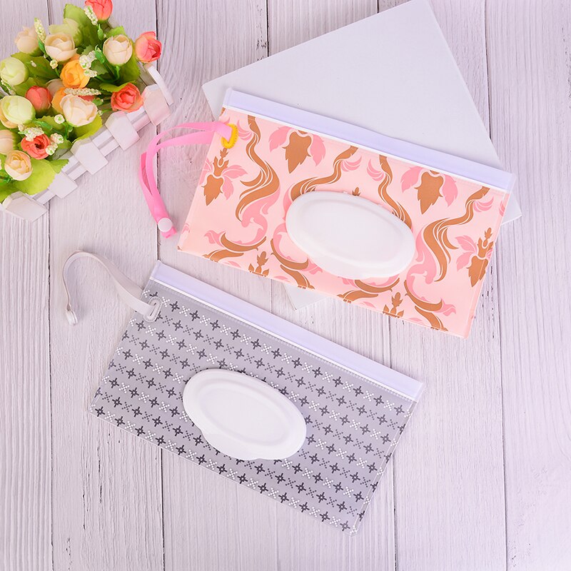 Genanvendelige vådservietter cover baby vådservietter taske til baby hudpleje rejse clutch og ren servietter beholder