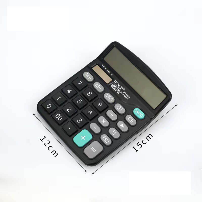 Calculadora comercial de oficina, herramienta de cálculo con batería, 12 dígitos, portátil, , 1 Uds.