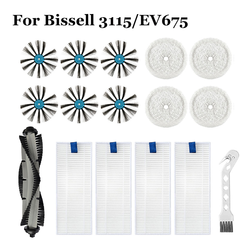 Voor Bissell 3115/EV675 Robot Stofzuiger Onderdelen Spinwave Harde Vloer Expert Nat & Droog Robotic Drum Filter mop Accessoires: Light Grey