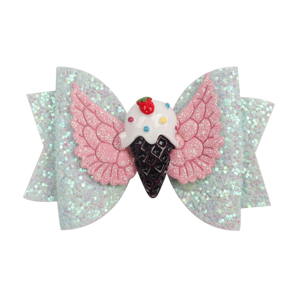 3.5inch Cute Hairgrips Glitter Hair Bows with Clip Dance Party Bow Hair Clip Girls Hair Accessories: 2