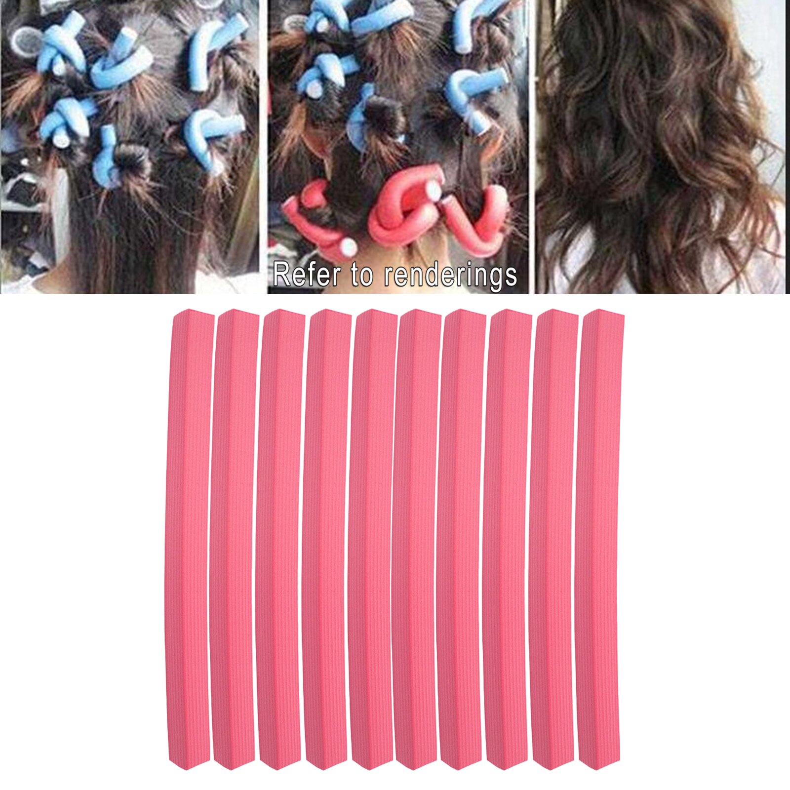 Foam Hair Roller Spiral Wavy Curl Hair Tool Self Grip Soft Stylish Bendy Curling Rods Roller Set Curl Stick Hair Curler: 24x1.9cm