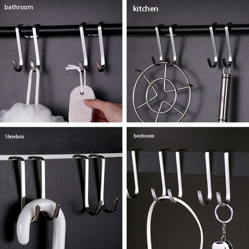 10Pcs Douche Haken Set S-Haak Kapstok Badkamer Haken Bad Douche Sn-Gebruik Als Een Handdoek hanger Badkamer Houder (8.5X4cm)