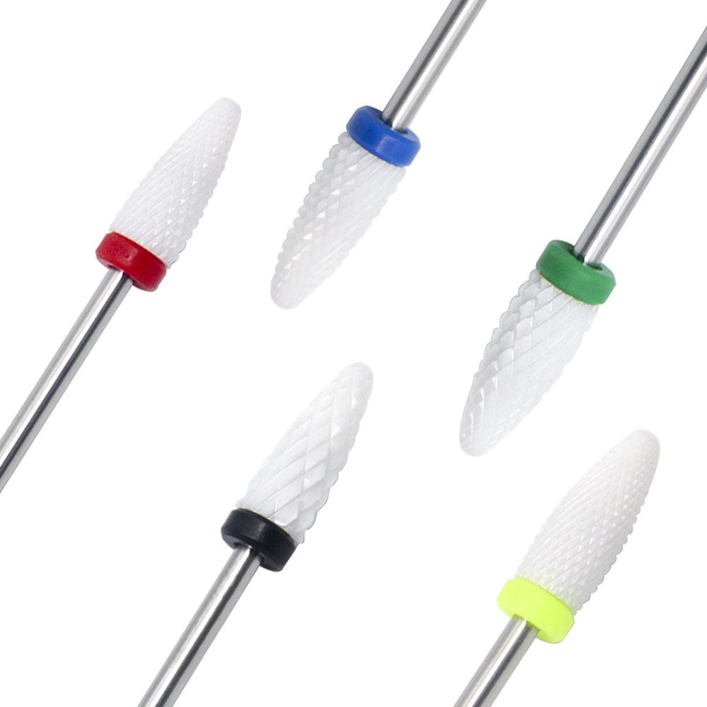 Brocas de taladro de cerámica para uñas LKE, 1 Uds., cortador de fresado para manicura, cortador para pedicura, limas eléctricas para uñas, broca