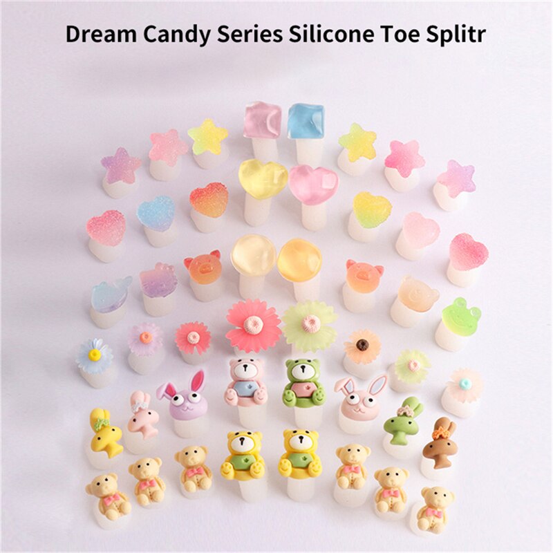 8pcs/lot Nail Silicone Finger Separator Japanese Fudge Manicure Pedicure Separator Nail Toe Separator Straighteners Care Tool