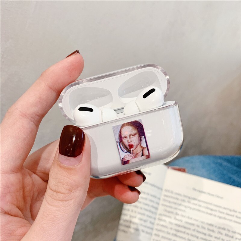 Kunstnerisk abstraktion mønster til airpods pro sag gennemsigtig hård bluetooth hovedtelefon beskyttelsesetui til air pods pro: Stil 5