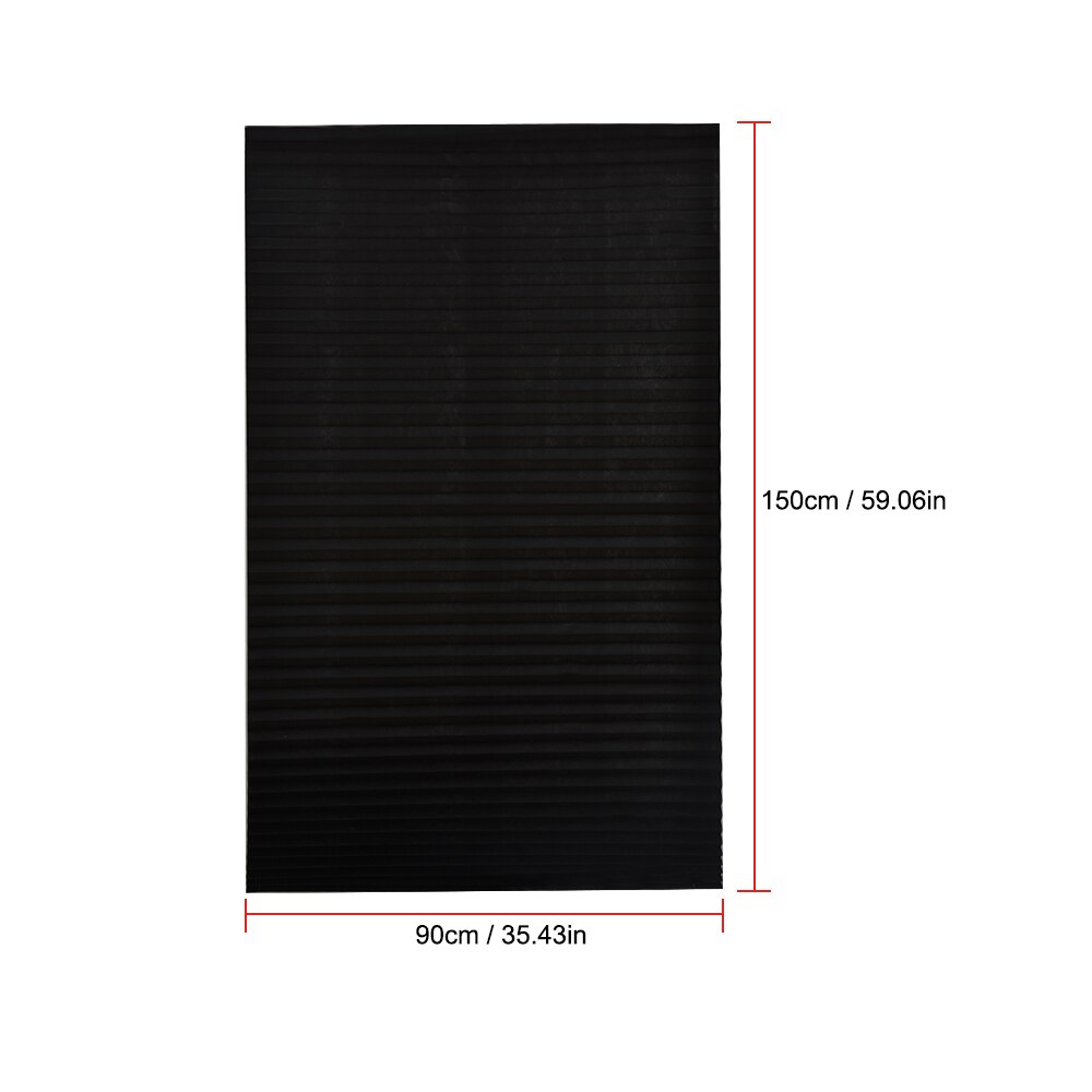 Pimennys laskostetut ikkunaverhot ikkunan kaihtimet pimennysvalolohko johdoton musta 35 " x59 ": 90 x 150cm