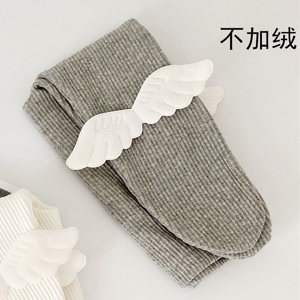 Collant in cotone per ragazze carino ali d'angelo collant bambini autunno inverno traspirante collant per bambina calze bianche per bambini: Gray / 6m