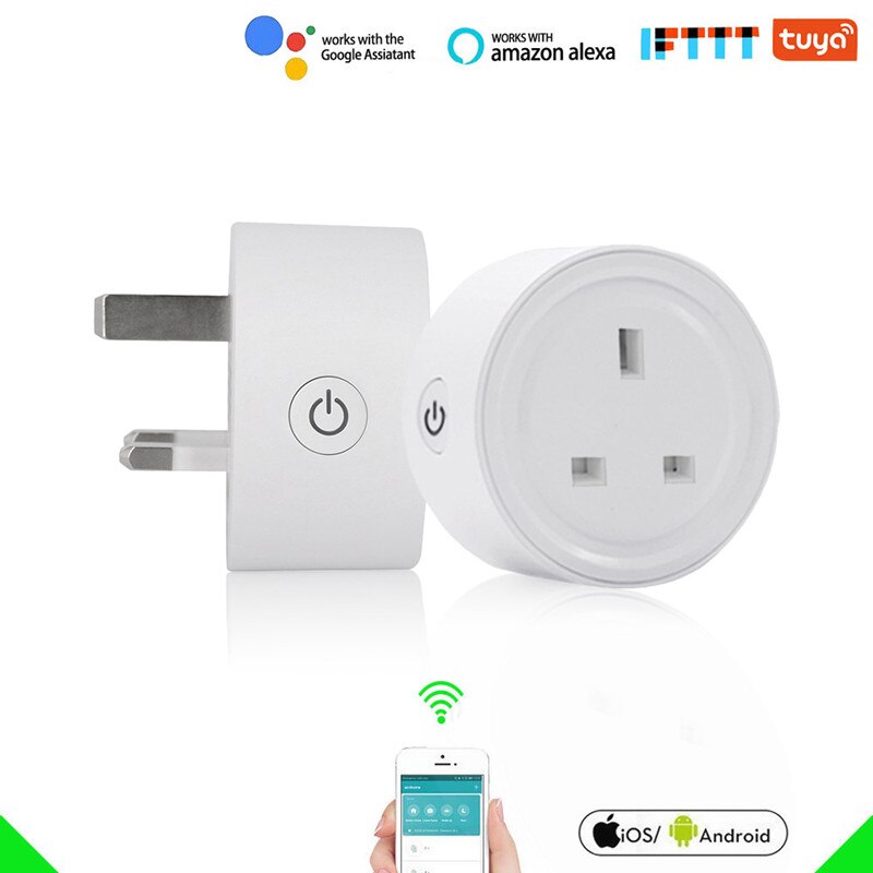ZigBee Smart Home Socket Plug 10A UK Wifi Gateway Version Power Monitor Wireless Remote Socket Adaptor Work With Google Home