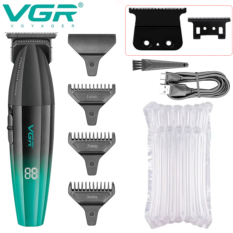 VGR tondeuse à cheveux professionnelle électrique Rechargeable tondeuse à cheveux barbe Kit de coupe de cheveux Machine de barbier tondeuse faciale pour hommes V-906: Rose
