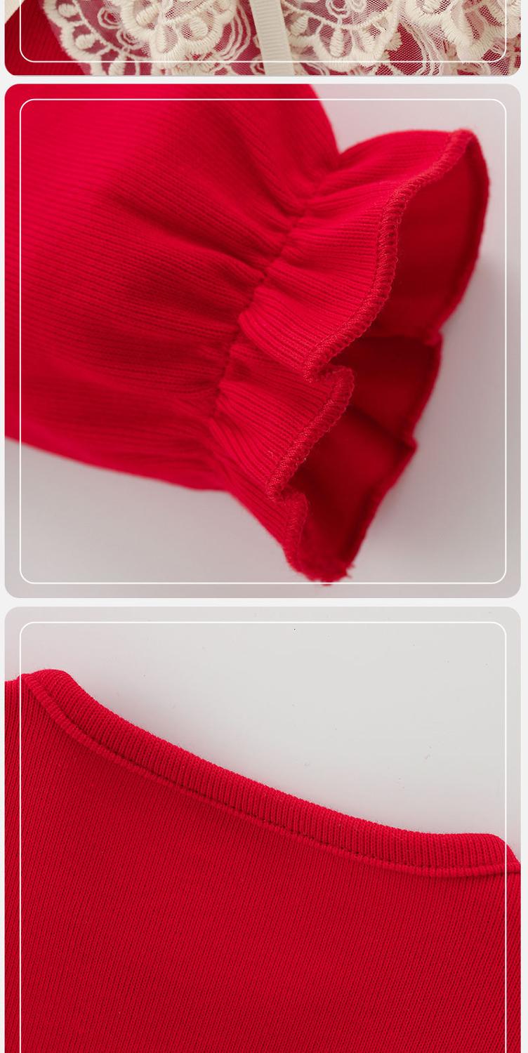 1-6y baby jenter juleklær i ett stykke blonder bukse+lue jenter jumpsuit barneklær rød 0-2y