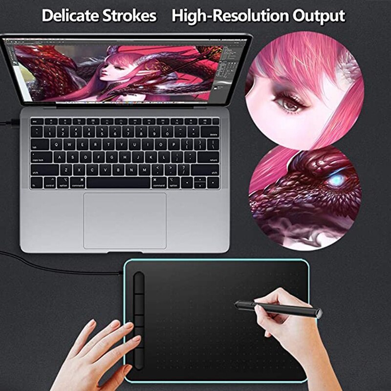 Ultra-Thin ie Drawing Tablet Digital Tablet with 5 Hotkeys, Best for Artist, (8192 Levels Pressure)