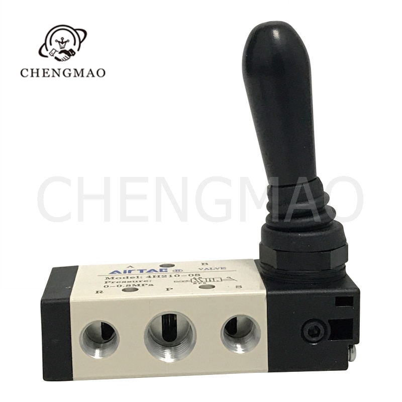 4H210 1/4" 2 Position 5 Port 5/2 AIRTAC Way Hand Lever Operated Control Valve Air Manual Valve Pneumatic