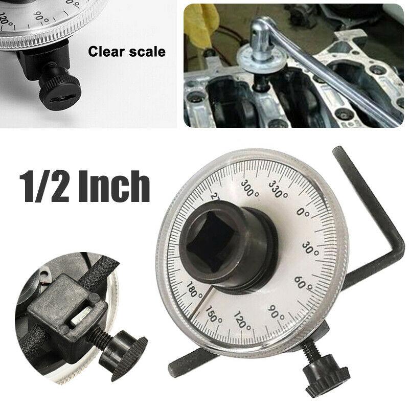 Medidor de ángulo de torsión Dr de 1/2 "para llave dinamométrica de 0-360 grados, escala transparente, fácil de leer