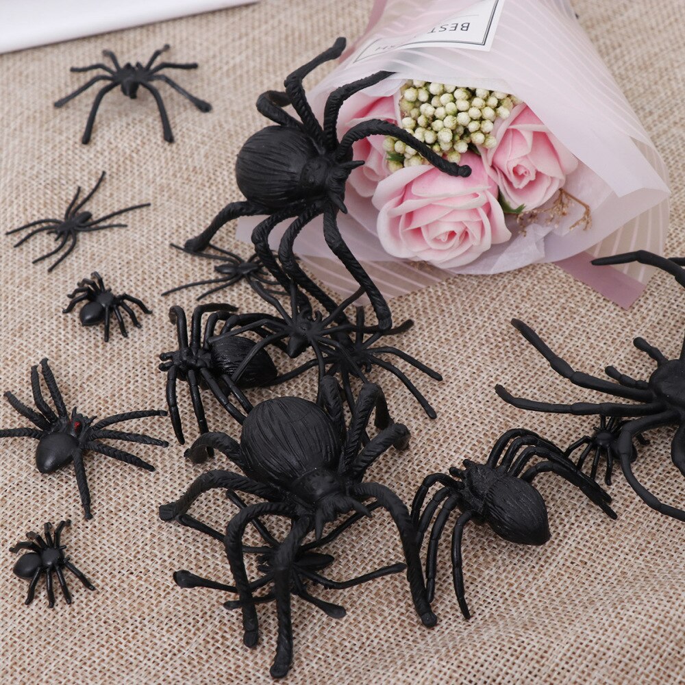 16pcs Spider Realistic Imitation Spider Horror Tricky Spider for Party and Bar