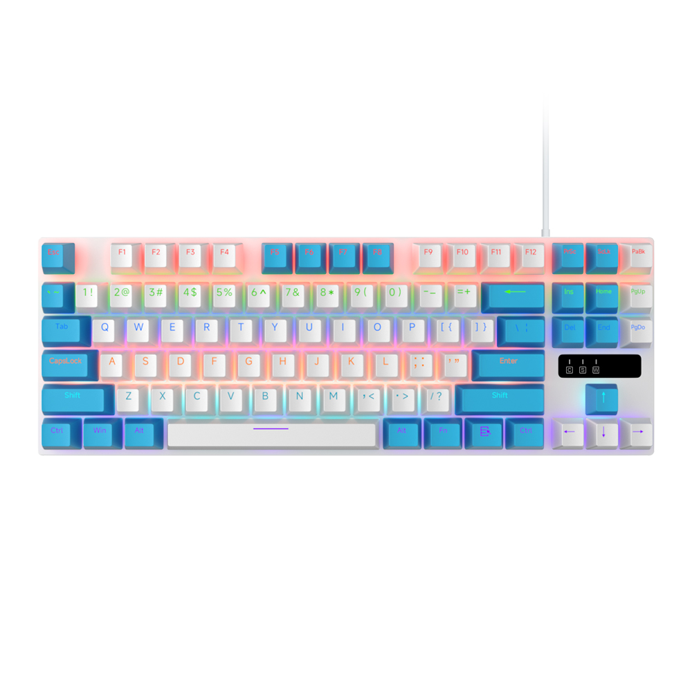 Casepoke 87 Toetsen Gaming Toetsenbord Met Blauwe Schakelaar Rode Schakelaar Bruine Schakelaar Hotswap Toetsenbord Bedrade Mechanische Toetsenbordgamer: Beige / Bruine schakelaar