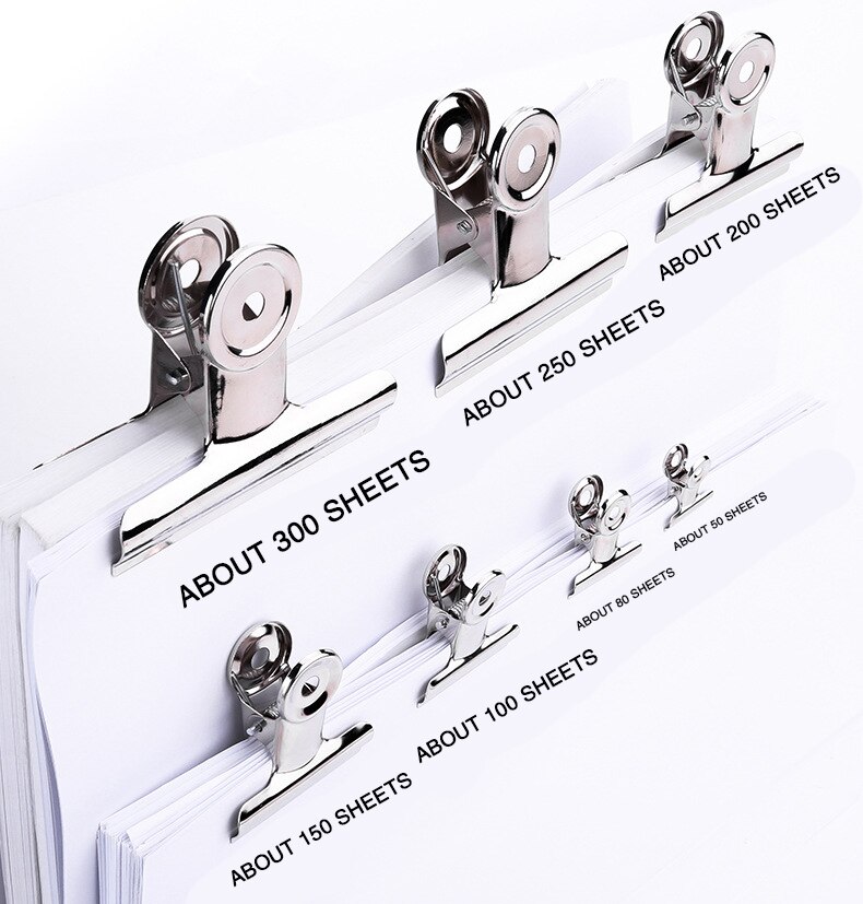 1p Powerful Metal Clip Stationery Office Supplies Household Folder Fixing Small Book Clip Extra Large Sketch Board Drawing Clip