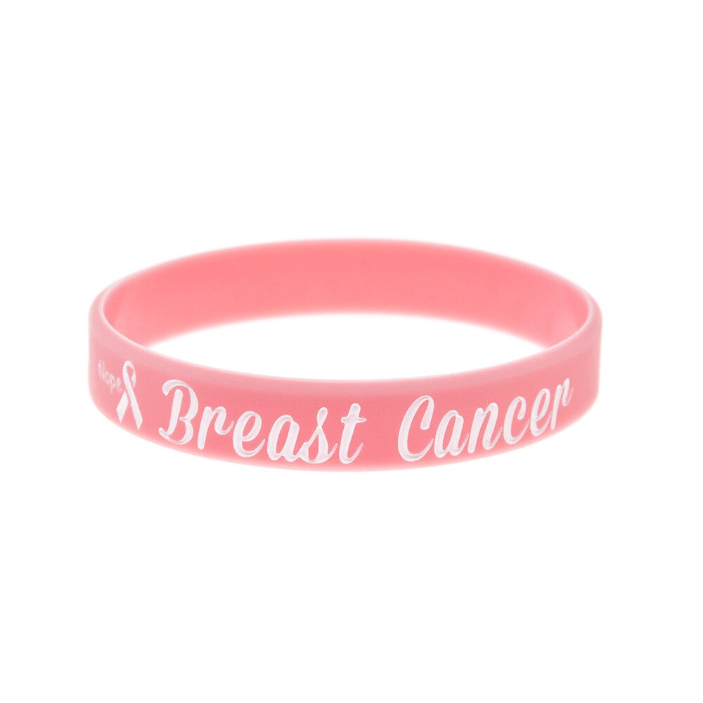 PBR154(10), Aankomst Hoop Lint Cancer Awareness Afdrukken Polsband Siliconen Armband