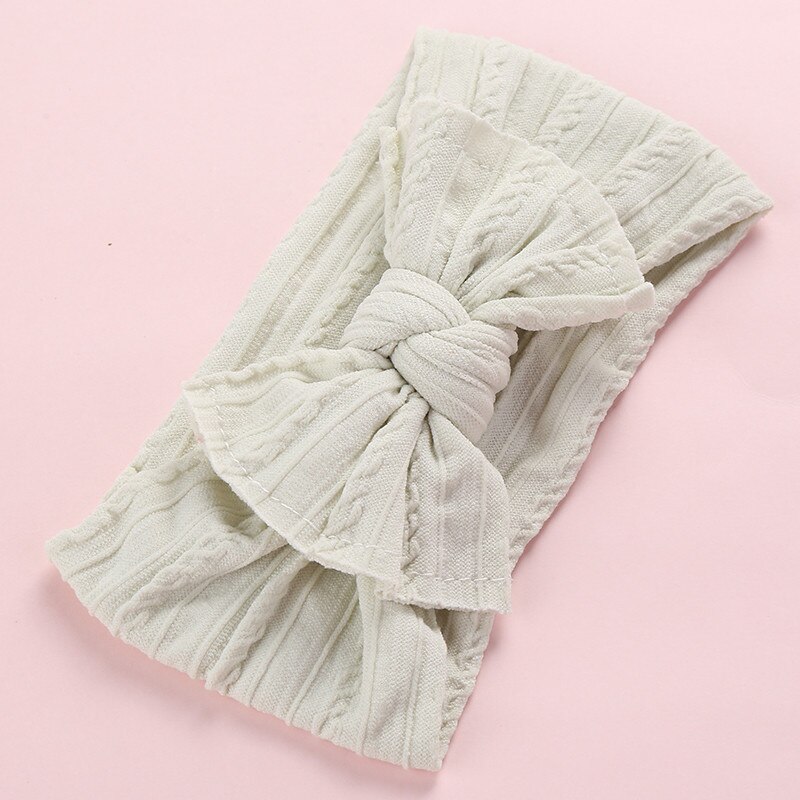Baby Peuter Kids Meisje Katoen Blend Boog Hoofdband Haarband Hoofddeksels Hoofd Wrap: Grijs