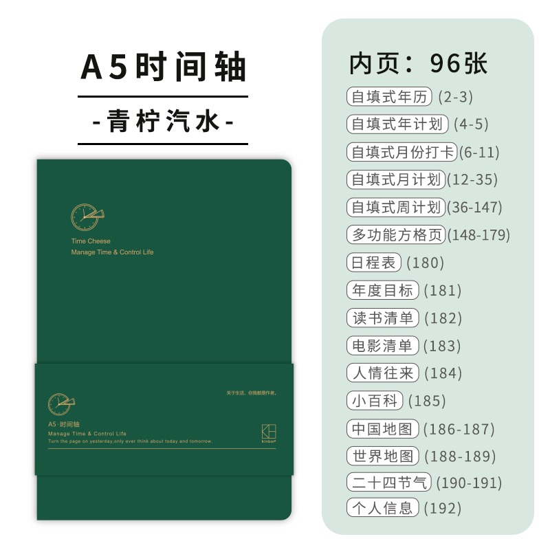 Kinbor Timeline Weekly Planner Pocket Journal Notebook Daily Agenda Monthly Planning Habits Tracker Time Organizer Schedule