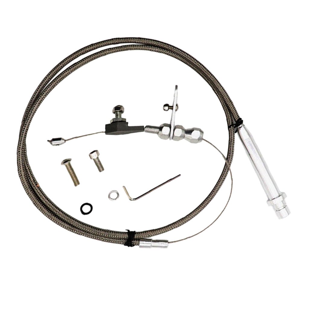 Stainless Steel Braided Throttle Cable Kickdown Line Wire Accessories Compatible with GM TH350 Transmission