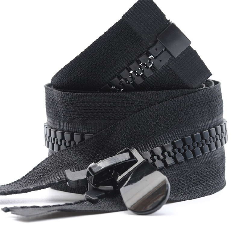 #8 plastik harpiks lynlås sort hvid åben ende lynl... – Grandado