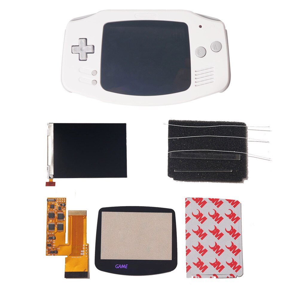 IPS V2 LCD Kits mit keine muss pre-cut schalen für GBA Hintergrundbeleuchtung V2 Bildschirm 10 Ebenen Hohe Helligkeit für Gameboy voraus nintend: pure white kit