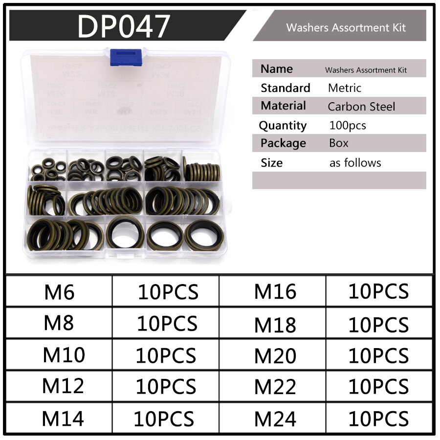 100 stücke-162 stücke Hochdruck Dichtung Unterlegscheibe O-Ring Buchse M6 M8 M10 M12 M14 M16 m18 M20 M22 M24 M27 M30 Dichtung Ersatz Bausatz S27: M624DP047 x1