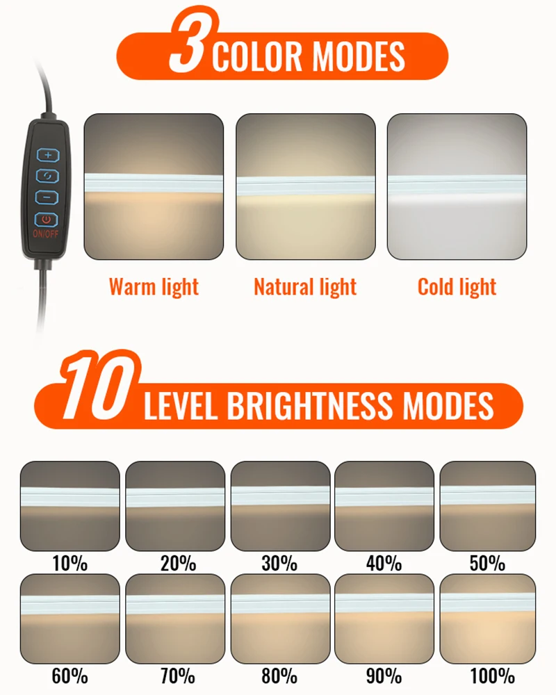 Led-klapbare tafellamp met metalen clip, lange arm, dimbaar, usb-aansluiting, geschikt voor woonkamer, studeerkamer, kantoor, computerbureau en leesruimte.