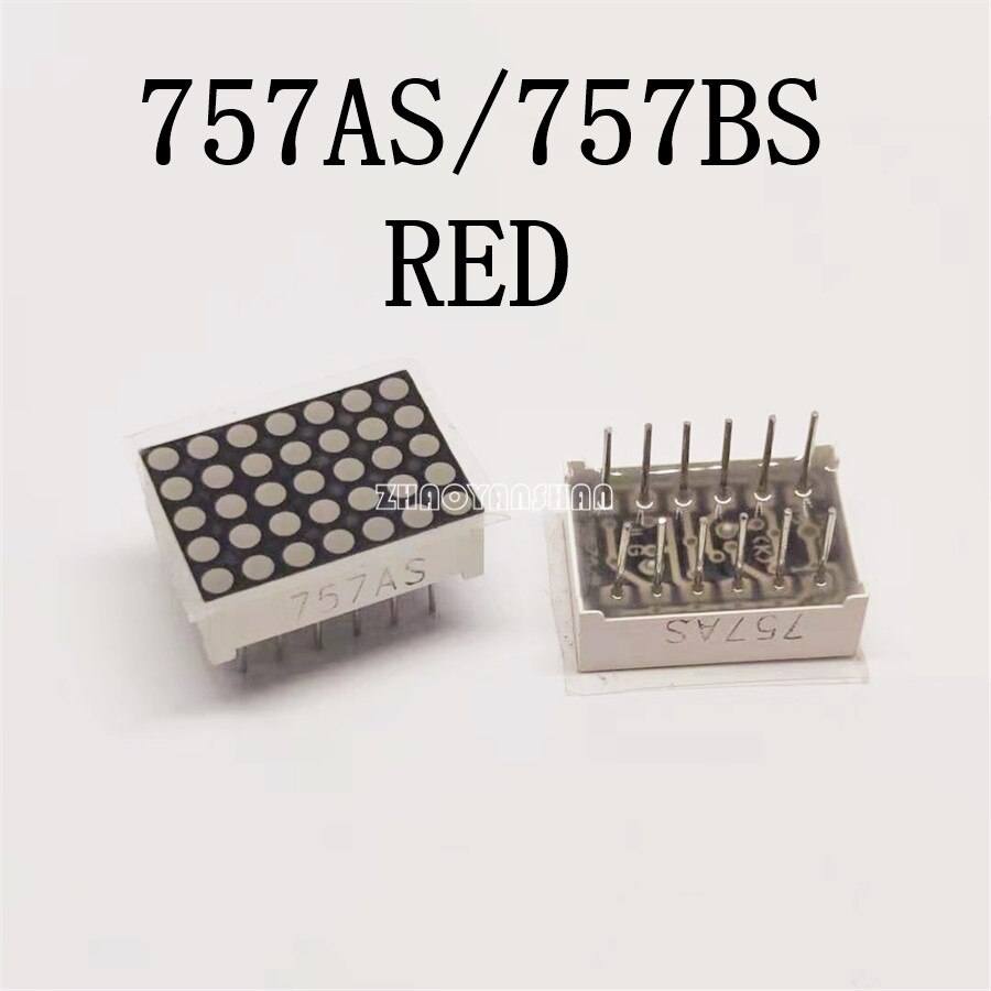 10 stuks x LED Dot Matrix Display 5x7 1.9mm Red Common Anode/Gemeenschappelijke Kathode LED display 757AS/757BS